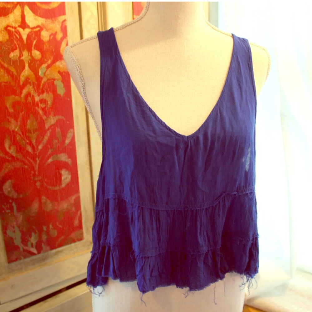 Free people royal blue crop tank medium